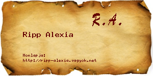 Ripp Alexia névjegykártya